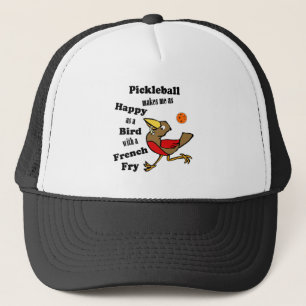 Pickleball - so glücklich wie ein Vogel mit franzö Truckerkappe
