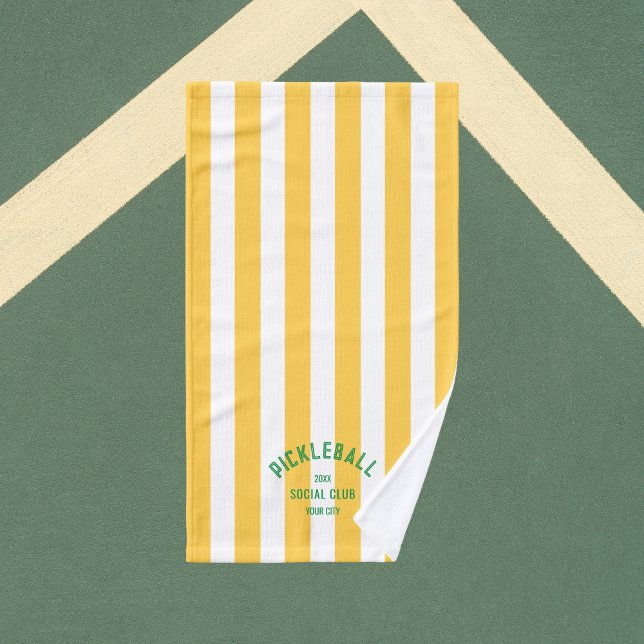 Pickleball Social Club Cabana Jaune Stripe (Créateur téléchargé)