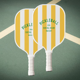 Pickleball Social Club Custom Gelbes Cabana Streif Pickleball Schläger