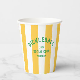 Pickleball Social Club Gelbes Cabana Strip Party Pappbecher