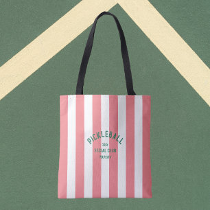 Pickleball Social Club Pink Cabana Strip Tasche