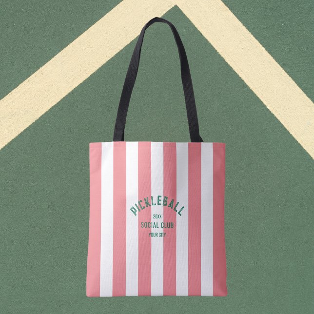 Pickleball Social Club Pink Cabana Strip Tasche (Von Creator hochgeladen)