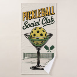 Pickleball Social Club Retro Paddle Court Badehandtuch