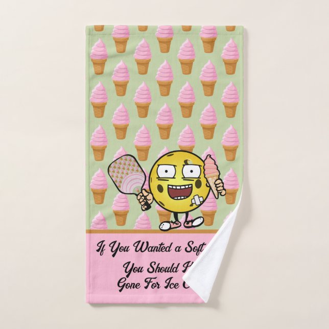 Pickleball Soft Sert fraise rose et vert (Serviette à main)