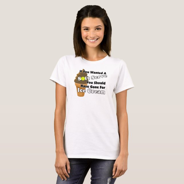 Pickleball Soft Serve, gehen Sie für Eiscreme stat T-Shirt (Vorne ganz)