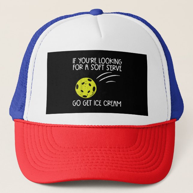 Pickleball Soft Serve Ice Creme Pickle Ball Me Truckerkappe (Vorderseite)