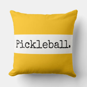PICKLEBALL Spaß Helle Sonnengelbe Weiße Streifen Kissen
