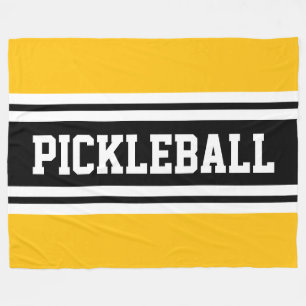 PICKLEBALL Spaß Hellgelbe schwarze Streifen Fleecedecke