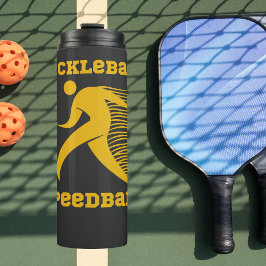 Pickleball Speedball-Spieler mit Geschwindigkeit Thermosbecher