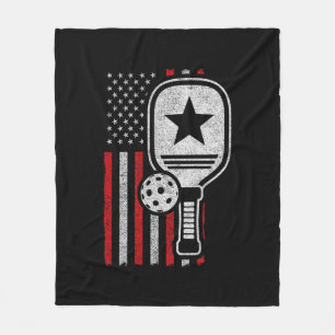 Pickleball-Spieler - Amerikanische Flagge Pickleba Fleecedecke