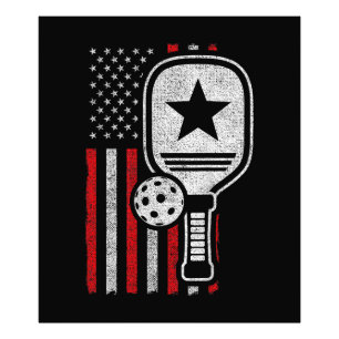 Pickleball-Spieler - Amerikanische Flagge Pickleba Fotodruck