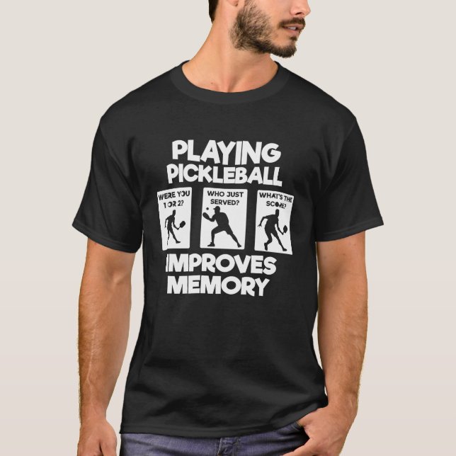 Pickleball-Spieler-Ball spielen Pickleball verbess T-Shirt (Vorderseite)