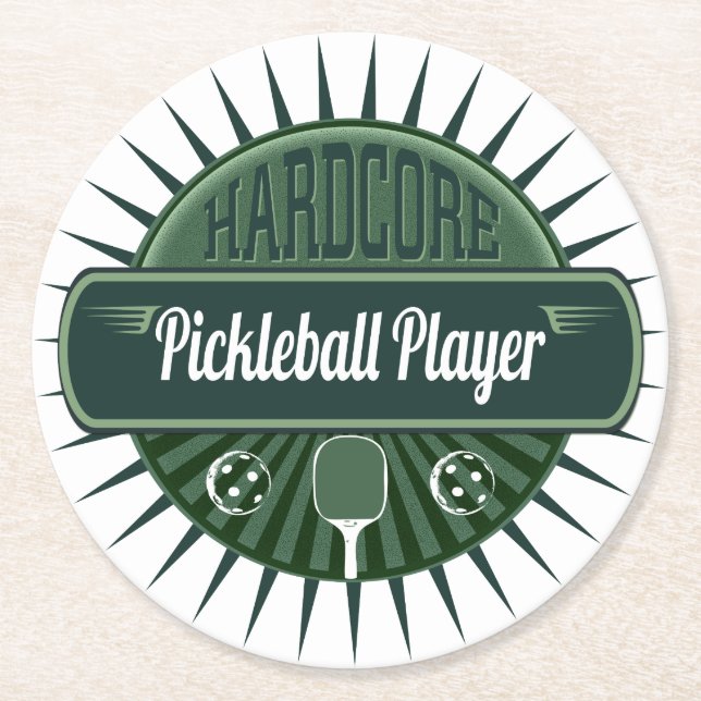 Pickleball Spieler Dink Party Runder Pappuntersetzer (Vorderseite)