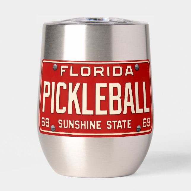 Pickleball-Spieler Fan Retro Florida Nummernschild (Vorderseite)