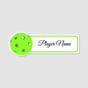 Pickleball-Spieler grüne Picklebälle Personalisier Namensschild