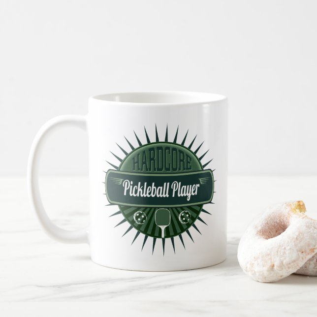 Pickleball Spieler Kaffee oder Tee-modernes Retro Kaffeetasse (Mit Donut)