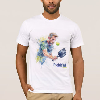 Pickleball-Spieler mit Ball - Aquarell-Stil T-Shirt