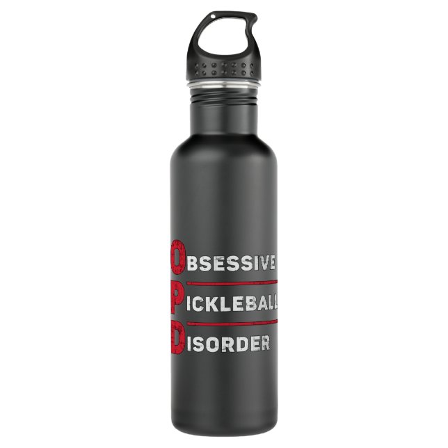 Pickleball-Spieler mit obsessive Pickleball-Störun Edelstahlflasche (Vorderseite)