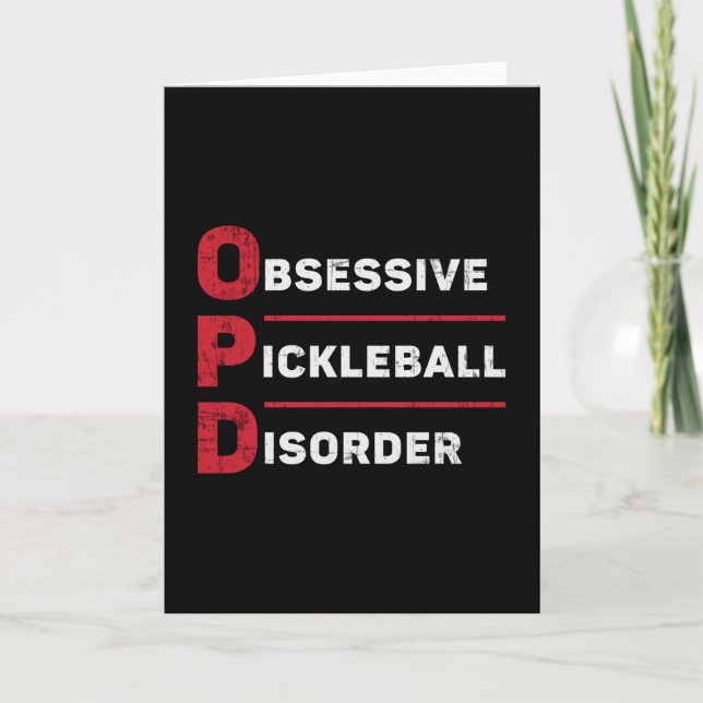 Pickleball-Spieler mit obsessive Pickleball-Störun Karte (Vorderseite)