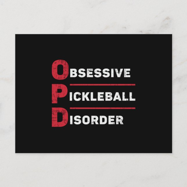 Pickleball-Spieler mit obsessive Pickleball-Störun Postkarte (Vorderseite)