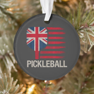 Pickleball-Spieler-Paddle-UK-Flagge Ornament