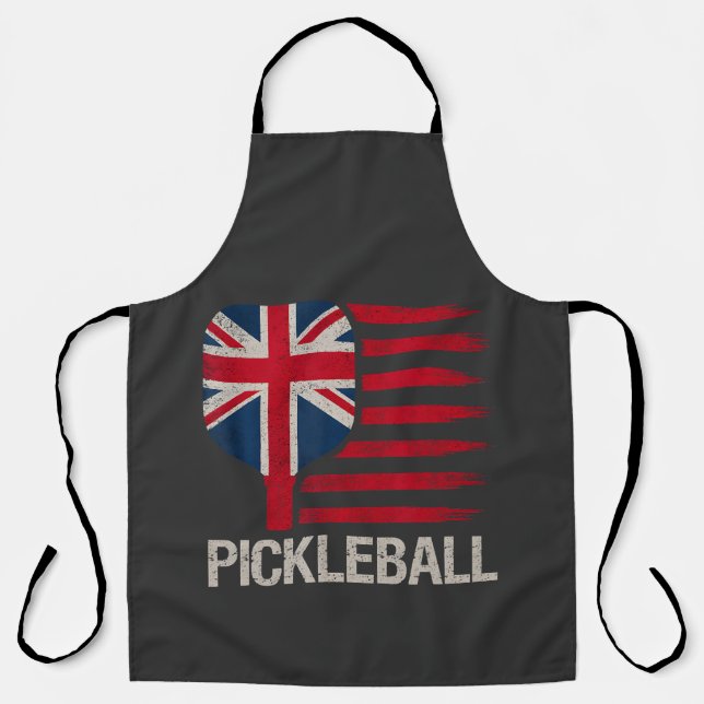 Pickleball-Spieler-Paddle-UK-Flagge  Schürze (Vorderseite)