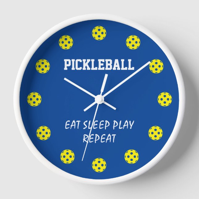 Pickleball sport horloge murale avec logo personna (Recto)