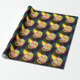 Pickleball Sport Neon-Thema Disco-Kugel Party Geschenkpapier