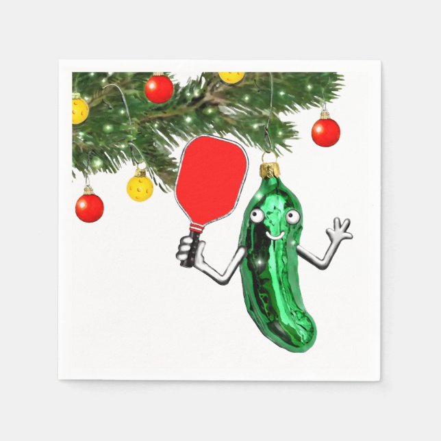 Pickleball Sports Holiday Party Serviette (Vorderseite)