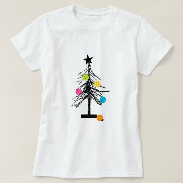 Pickleball Sports Xmas Lighting Pickleball Weihnac T-Shirt (Design vorne)