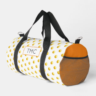 Pickleball Sports Yellow Balls INITIALS Reisen Spa Duffle Bag