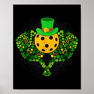 Pickleball St. Patrick's Day Glücklicher Picklebal Poster