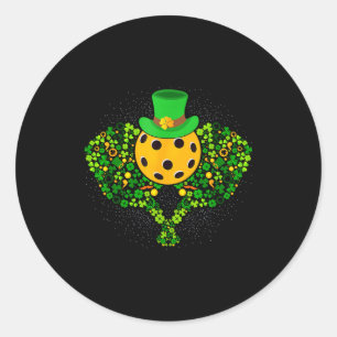 Pickleball St. Patricks Day Glückspickleballspiele Runder Aufkleber