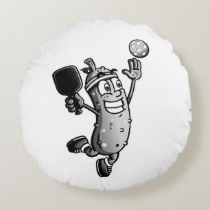 Pickleball-Star Rundes Kissen