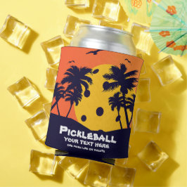 Pickleball Sun Palm Trees Hinzufügen von benutzerd Dosenkühler