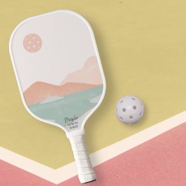 Pickleball Sunset Minimal neutrale Landschaft Cust Pickleball Schläger