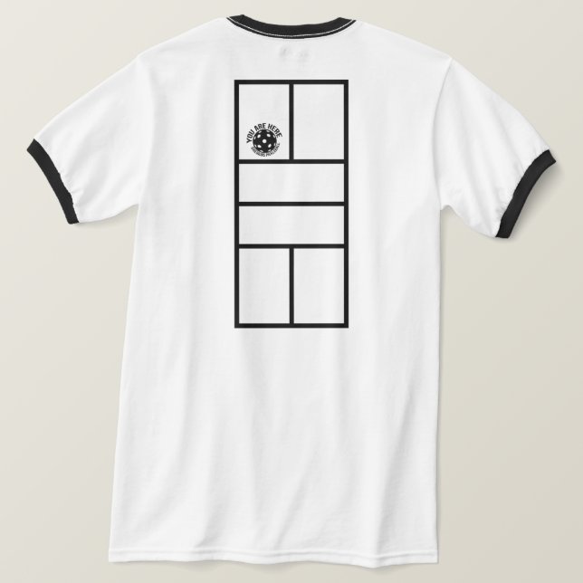 Pickleball-T - Shirt - Sie sind hier vor Gericht (Design Rückseite)