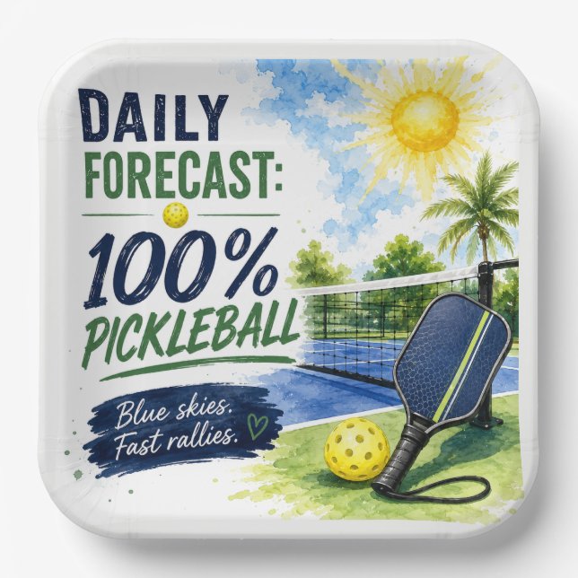 Pickleball Tagesleben Vorhersage Pappteller (Vorderseite)