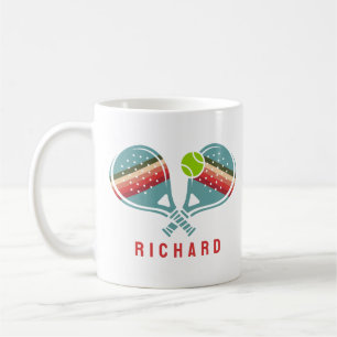 Pickleball-Team Gestreifte Paddles Maßanfertigung Kaffeetasse
