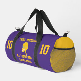 Pickleball-Team-Trainer-Spieler Lila Gold individu Duffle Bag