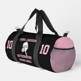 Pickleball-Team-Trainer-Spieler Schwarz Pink Custo Duffle Bag
