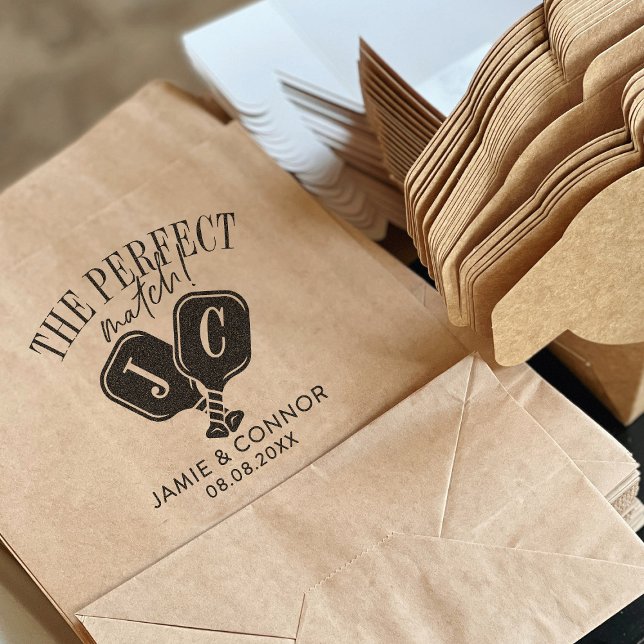 Pickleball The Perfect Match Wedding Save the Date Gummistempel (Von Creator hochgeladen)