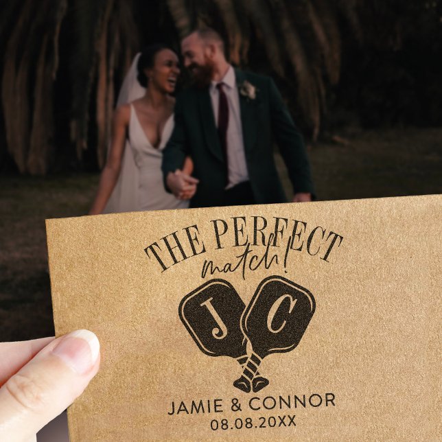 Pickleball The Perfect Match Wedding Save the Date Permastempel (Von Creator hochgeladen)