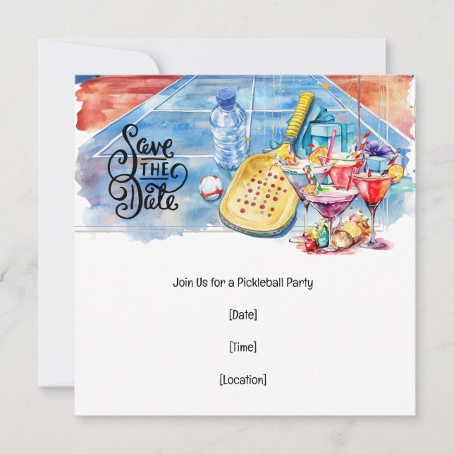 Pickleball-thematisches Party Einladung (Vorderseite)