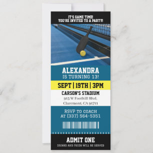 Pickleball-Ticket Geburtstag Einladung
