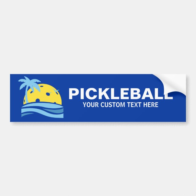Pickleball Tropical Palm Tree Sun Ihren benutzerde Autoaufkleber (Vorne)