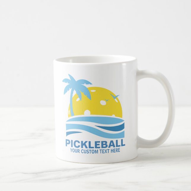Pickleball Tropical Palm Tree Sun Ihren benutzerde Kaffeetasse (Rechts)