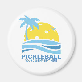 Pickleball Tropical Palm Tree Sun Ihren benutzerde Magnet