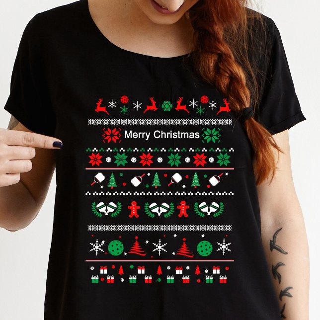 🎅 Pickleball 🎄 Uguler Weihnachts-Sweatstil T-Shirt (Von Creator hochgeladen)