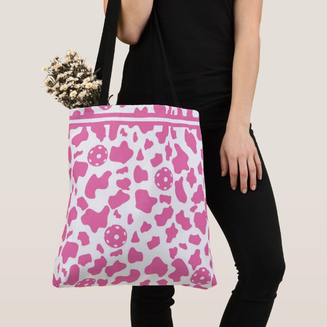 🍓 🐄 Pickleball und Erdbeerkuh Tasche (Von Nahem)